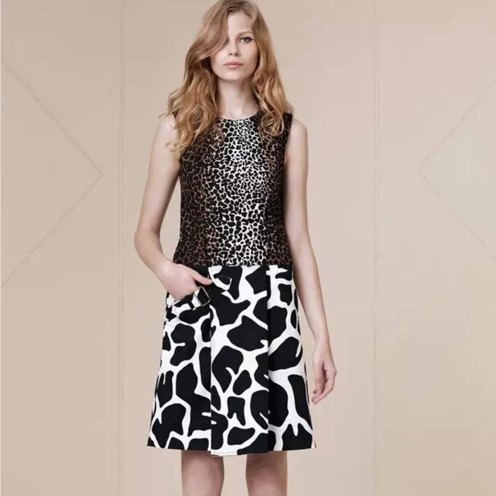 CARLISLE COLLECTION SLEEVELESS GIRAFFE LEOPARD PRINT A LINE STYLE DRESS SIZE 5/6